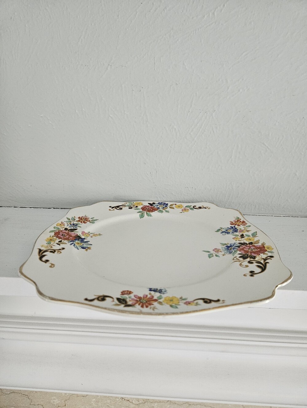 Vintage Royal Staffordshire Arthur J.Wilkinson Romney Floral Square Plate - Picture 7 of 7